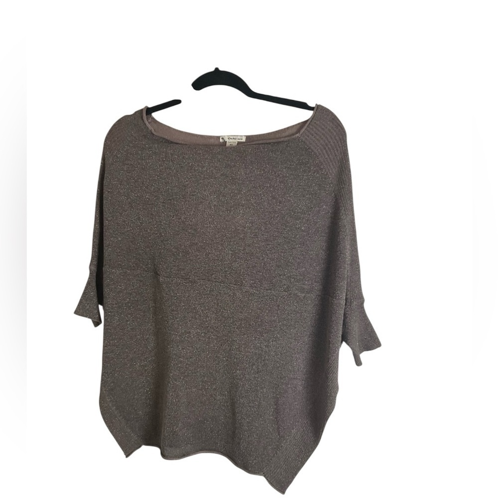 Cashmere Brand Metallic Shimmer Batwing Sweater – Mauve/Taupe – Size M/L